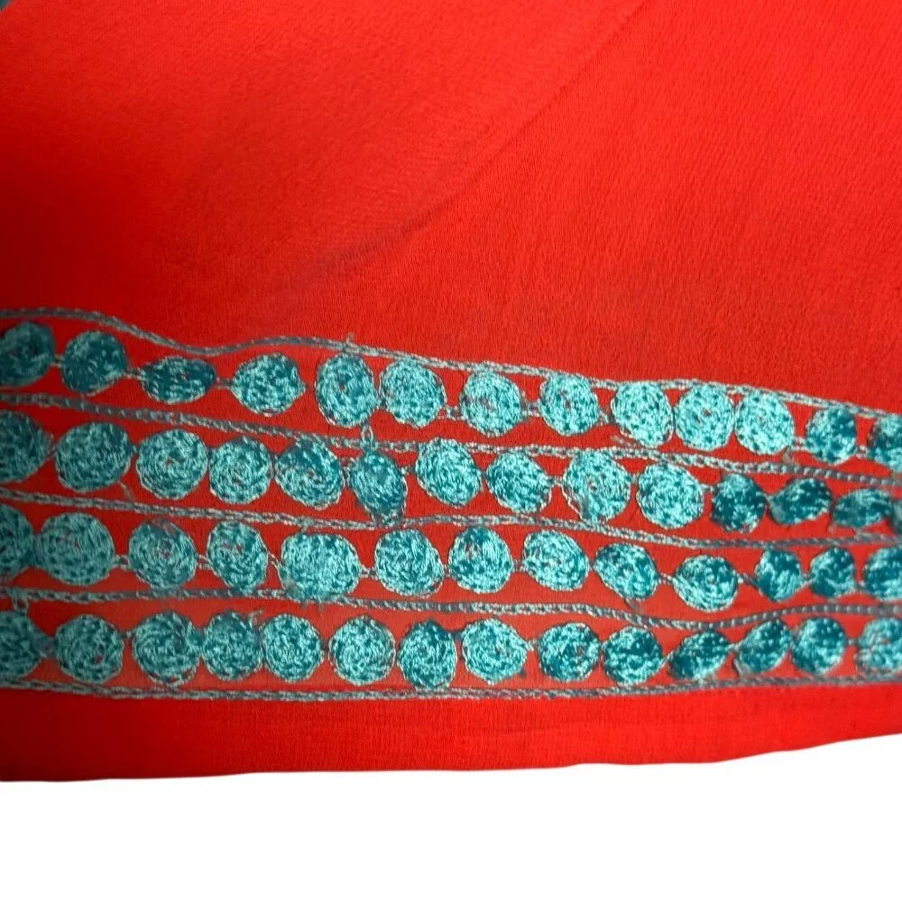 Gretchen Scott Designs Women’s Size XL Tunic Top coral Embroidered Boho blous - Picture 4 of 10